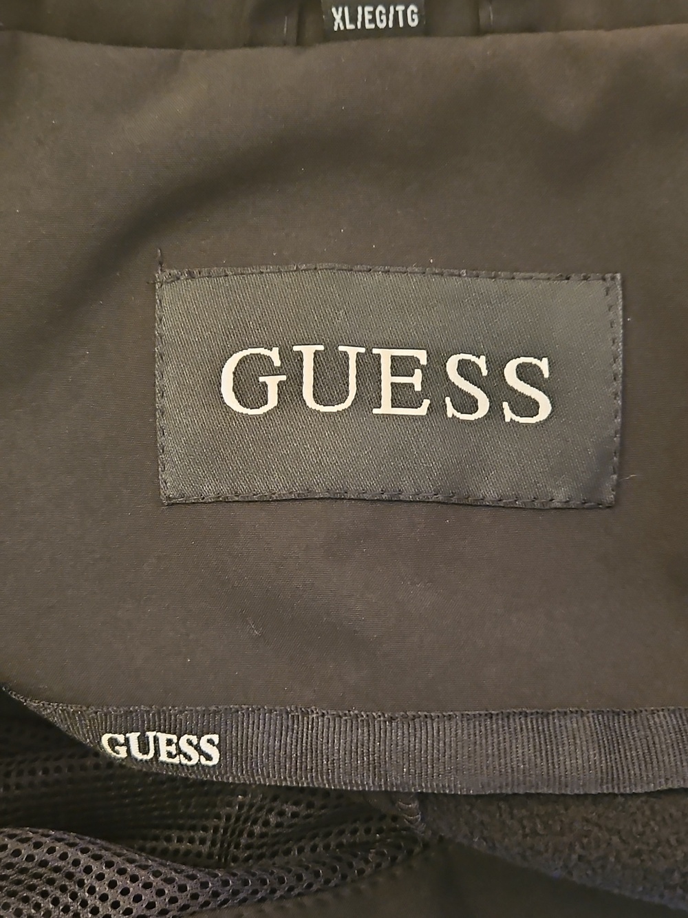 Guess Black Jacket Corset Side Ties Fleece Lined Fall Winter Coat Women's XL - Picture 9 of 10